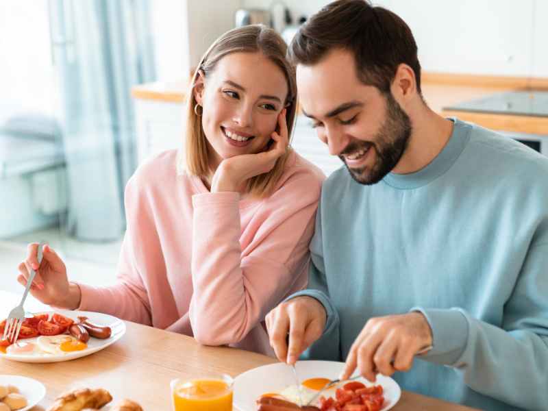 couple eating together